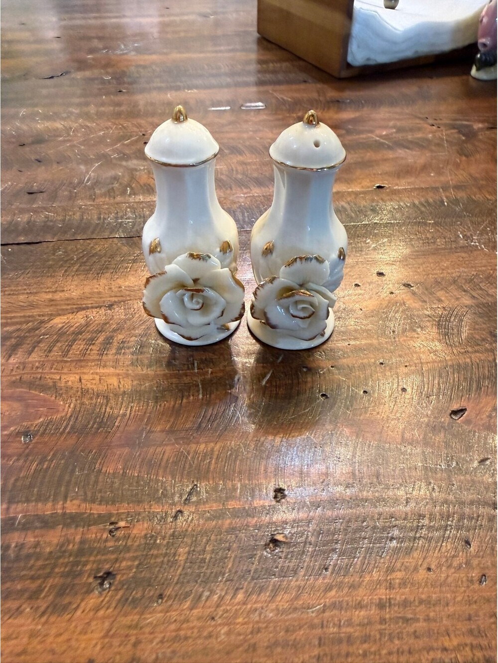 Avon Winter Rose Porcelain Salt and Pepper Shaker Set